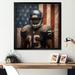 Ebern Designs Patriot USA Football Player On Canvas Print Canvas, Cotton in White | 36 H x 36 W x 1.5 D in | Wayfair