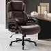 Inbox Zero Marretta 400lbs Big & Tall Ergonomic Leather Executive Office Chair w/ Built-in Lumbar Support Upholstered/Metal in Black | Wayfair