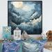 Wrought Studio™ Black & White Mystic Moonlight Mountain River - River Canvas Art Print Canvas, Cotton in Blue/White | 30 H x 30 W x 1 D in | Wayfair
