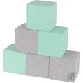 Kiddymoon - Blocs Mous Pour Bébé 6 Pièces Cubes De Construction En Mousse 14Cm, Cubes: Gris