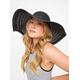 Black Floppy Straw Hat One Size