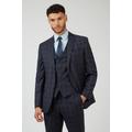 Check Wool Blend Tailored Fit Suit Jacket