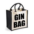Medium Jute Bag Gin Bag Black Bag New Mum