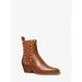 Michael Kors Shoes | Michael Michael Kors Kinlee Astor Studded Leather Ankle Boot 7.5 Luggage New | Color: Brown | Size: 7.5