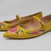 J. Crew Shoes | J Crew Mary Jane Flats Embroidered Flowers In Cumin Yellow- Size 7 | Color: Gold | Size: 7