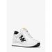 Michael Kors Shoes | Michael Kors Outlet Maddy Two-Tone Logo Trainer 9.5 Bright Wht New | Color: White | Size: 9.5