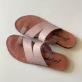 Free People Shoes | Free People Abilene Toe Loop Flat Sandals Leather Orchid Light Pink Color Size 9 | Color: Pink | Size: 9