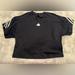 Adidas Tops | Adidas Shirt Womens Medium White And Black Crop Top With Short Sleeve Tee Nwt | Color: Black/White | Size: M