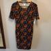 Lularoe Dresses | Lularoe Julia Size S Black Colored Dress With Geometric Floral Design | Color: Black/Purple | Size: S