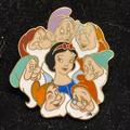 Disney Jewelry | 1.5” Vintage 2000 Disney Snow White & The Seven Dwarfs Gold Tone Brooch Pine | Color: Blue/Gold/Silver/White | Size: 1.5” X 1.5”