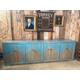 Vintage Large Painted Blue French Pine Storage Freestanding Kitchen Cupboard Base Unit. L312