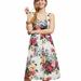 Anthropologie Dresses | Anthropologie Amelia Floral Fit And Flare Midi Dress In Vintage Rose Sz 0 | Color: Black/Red | Size: 0p