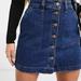 J. Crew Skirts | J Crew Mercantile Denim Skirt Sz 6 Button Front A-Line Pockets Jean Skirt | Color: Blue | Size: 6