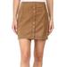 Free People Skirts | Free People Faux Tan Leather Button Front Mini Skirt Women’s Size 6 | Color: Tan | Size: 6