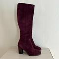 Coach Shoes | Coach Oxblood Suede Leather Knee Boot | Color: Purple | Size: 8