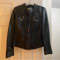 Michael Kors Jackets & Coats | Michael Kors Leather Jacket | Color: Black/Pink | Size: 8