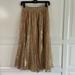 Kate Spade Skirts | Kate Spade Skirt The Rules Metallic Gold Pleated Midi Skirt 11852 | Color: Gold | Size: 00