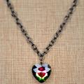 Anthropologie Jewelry | Gunmetal Oil Spill Rainbow Ice Queen Heart Pendant Necklace | Color: Black | Size: Os