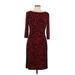 Lauren by Ralph Lauren Casual Dress - Sheath: Red Leopard Print Dresses - Women's Size 10