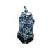 Speedo One Piece Swimsuit: Blue Floral Swimwear - Women's Size Small