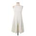 Gap Casual Dress - A-Line Crew Neck Sleeveless: Ivory Solid Dresses - Women's Size Small