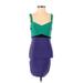 Bebe Cocktail Dress - Bodycon: Purple Color Block Dresses - Women's Size X-Small