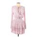 House of Harlow 1960 Casual Dress - Mini Plunge Long sleeves: Pink Dresses - Women's Size Large