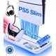 PS5 Slim Stand Cooling Station for Playstation 5 Slim Console, PS5 Slim Accessories Vertical Stand Incl.3 Levels Turbo Cooling Fan,Dual PS5 Controller Charge,RGB Light,Headset Holder