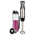 CAMRY CR 4615 Stabmixer, inkl. Trinkflasche mit Verschluss 500 ml, BPA frei, Smoothie Maker, 700 W, leiser Pürierstab für Smoothie, Suppe, Turbo-Taste, Klingen aus Edelstahl, silber/schwarz