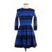 Gap Casual Dress - Fit & Flare: Blue Stripes Dresses - Women's Size 6