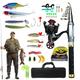 WOBBLO Travel Fishing Rod Kit Telescopic Fishing Rods and Reel Set Carbon Fiber Fishing Rods with Lures Line Carry Bag Travel Rod Kit for Fishing