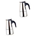 Garneck 2pcs Stainless Steel Coffee Maker Pot Espresso Machine Concentrated Coffee Espresso Maker Coffee Makers for Home Italian Coffee Maker Espresso Grounds Pot French