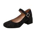 HUPAYFI Pumps Shoes Women's Mid Block Heel T-Strap Pumps Mary Jane Office Dress Shoes Shoes Men,Gifts for Womens 5-8 4.5 35.99 Black