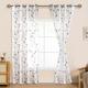 JIUZHEN Blue Embroidered Voile Curtains for Living Room for Bedrooms Sheer Net Curtains for Windows Eyelet Curtains With Tiebacks 52 x 96 Inch 2 Panels