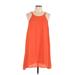 Lush Casual Dress - A-Line Scoop Neck Sleeveless: Orange Solid Dresses - Women's Size Large