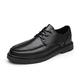 New Dress Shoes for Men Lace Up Apron Toe Round Toe Derby Shoes Vegan Leather Low Top Slip Resistant Rubber Sole Party (Color : Black, Size : 8 UK)