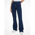 Bootcut-Jeans CALVIN KLEIN JEANS "AUTHENTIC BOOTCUT" Gr. 30, Länge 32, blau (denim dark) Damen Jeans Bootcut