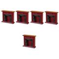 TOYANDONA 5pcs Fireplace Cabinet 1 12 Scale Fireplace Dollhouse Fireplace Model Food Storage Containers Wooden Fireplace Toy Christmas Village Accessories Home Cupboard Miniature