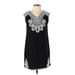 Alfani Casual Dress - Shift Cowl Neck Short sleeves: Black Dresses - Women's Size Small