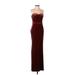 REVELRY Cocktail Dress - Formal Sweetheart Sleeveless: Burgundy Solid Dresses - Women's Size 0