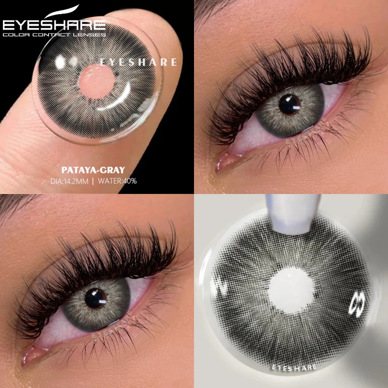 EYESHARE 2 pièces lentilles de Contact de couleur naturelle pour les yeux lentilles de Contact grises mode annuelle lentille de Contact bleue Contacts oculaires colorés
