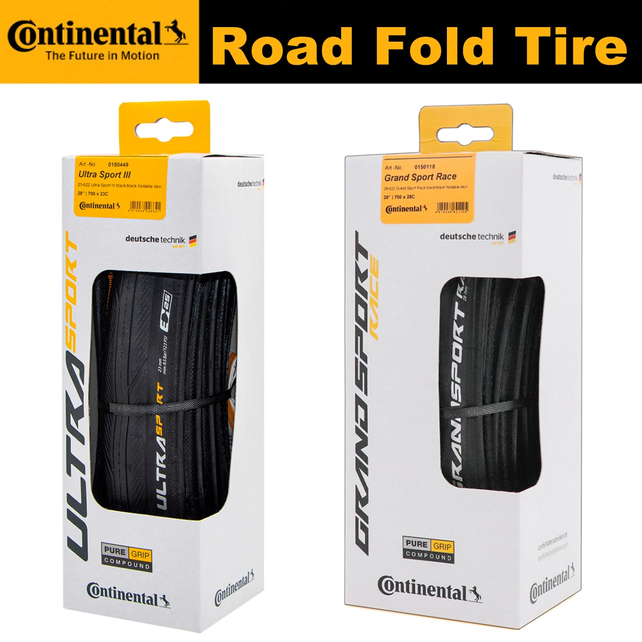 Pneus de route Continental ULTRA SPORT II III et GRAND Sport Race 700, 1 paire, pneu pliable pour route, 23c 25c28C