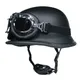 Casque de moto allemand en cuir vintage visage ouvert demi-casque rétro Chopper Biker Pilot DOT