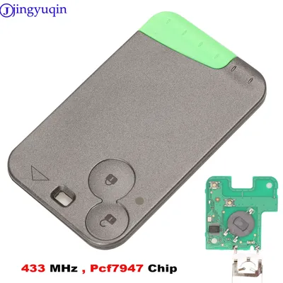 Jingyuqin – carte-clé télécommande intelligente à 2 boutons 433 MHz transpondeur Pcf7947 avec