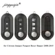 Jingyuqin 3 boutons télécommande rabattable clé porte-clé coquille pour Citroen Jumper Fit Peugeot