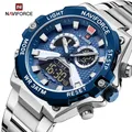 NAVIFORCE – montre de Sport pour homme haut de gamme Quartz lumineux double affichage