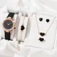 2023 5pcs Set Luxury Ladies Quartz Wrist Watches Dress Watch Women Crystal Diamond Watches Clock
