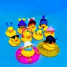 Car Decor Bath Duck Mini Rubber Ducks accessori Outfit Rubber Ducky Duck Bath Toy vasca da bagno