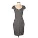 H&M Casual Dress - Sheath V Neck Short sleeves: Gray Solid Dresses - New - Women's Size 6