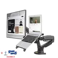 Dual Monitor Laptop Holder w/ USB3.0 NB F160-FP Gas Spring Dual Arm for 17"-27" Monitor + 10"-17"